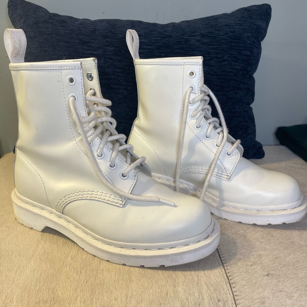 White Mono Dr. Martens 1460 Boot